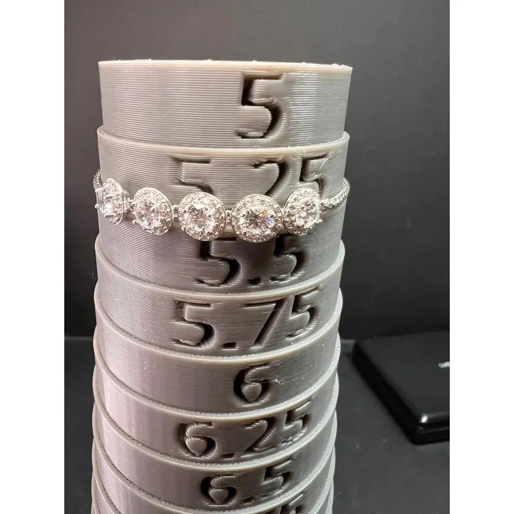 Sterling Silver CZ Halo Bolo Bracelet Adjustable Sparkle Slider Bracelet - Picture 12 of 15